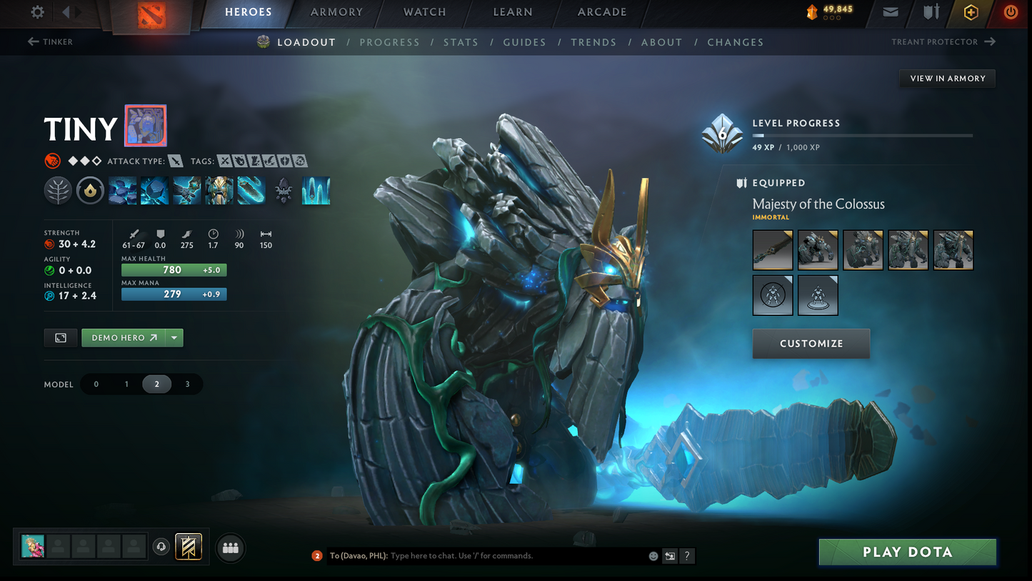 Legend I | MMR: 3027 | Battlepass: TI9 | Earthshaker Arcana | 5 Personas: PA, CM, Invoker, AM & Pudge | Axe & Tiny Prestige | Overgrown Empire Terrain | Tons of Cache Sets | 2014 Account | Complete Access