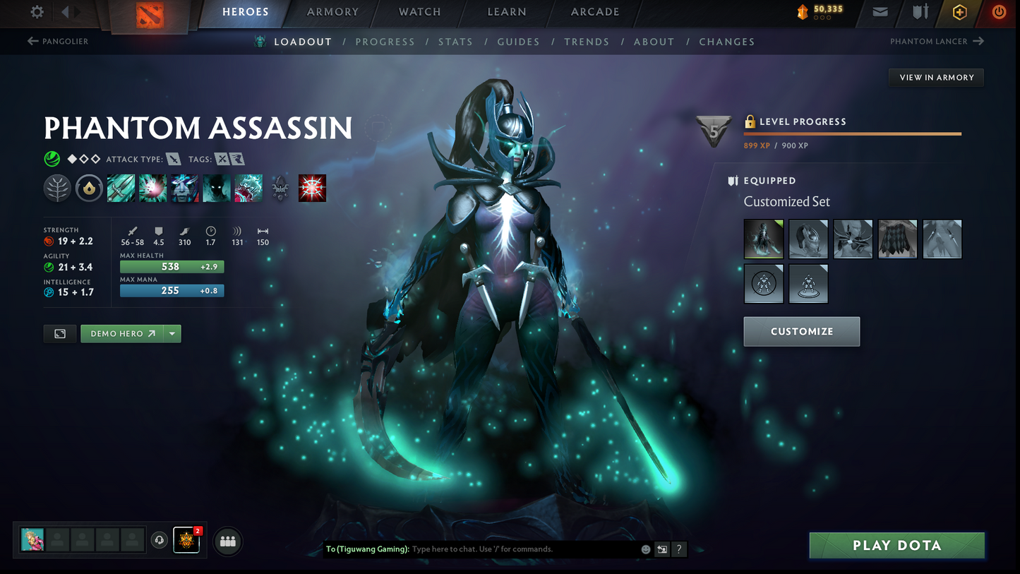 Guardian IV | MMR: 1219 - Behavior: 12000 | Phantom Assassin Arcana | AM Persona | 30+ Expensive Immortals | Stacked with Sets & Items | Mainpool | Fast Queue