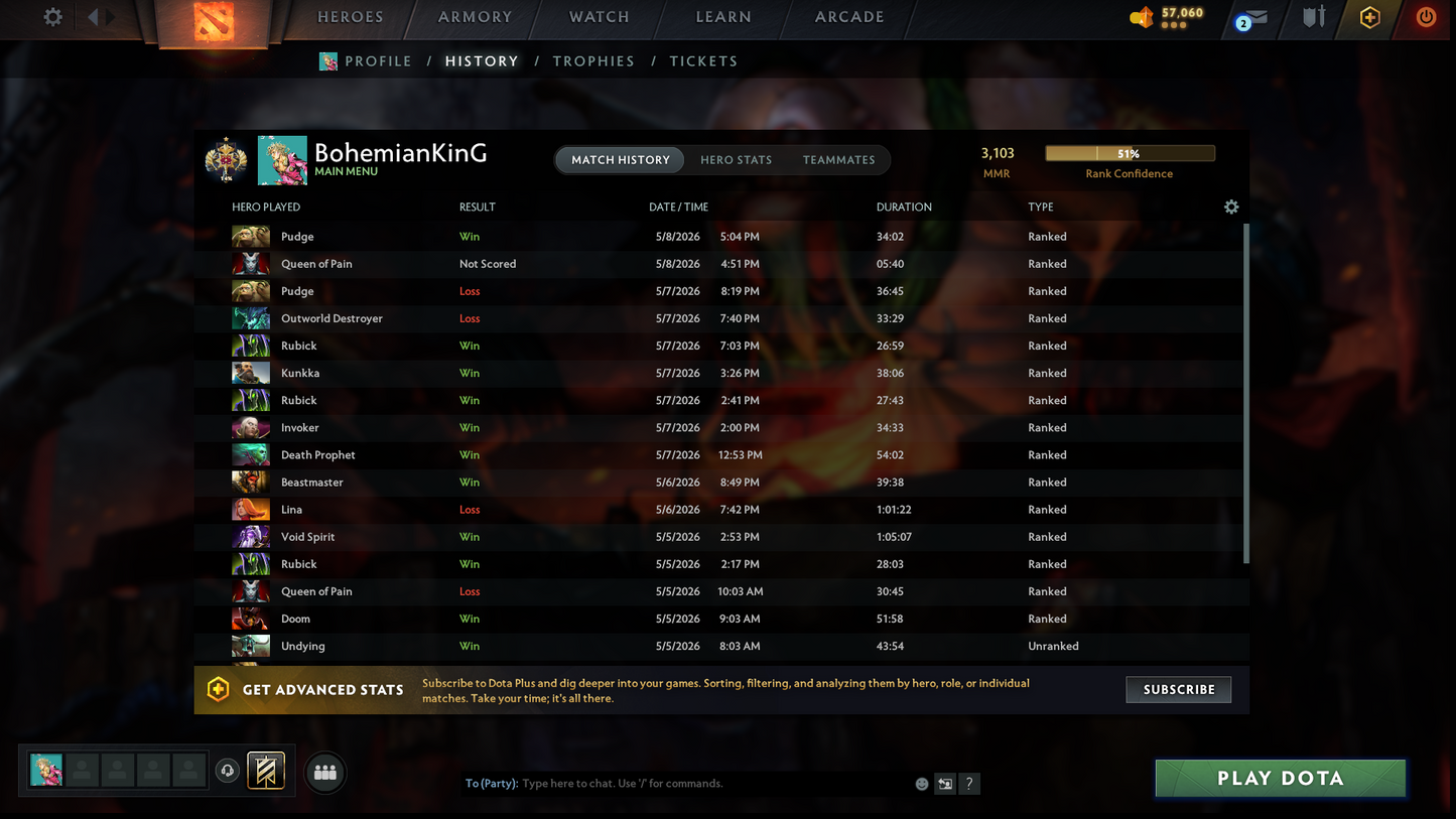 Legend I | MMR: 3103 - Behavior: 8121 | Fast Queue | Perfect for Smurf | Complete Access
