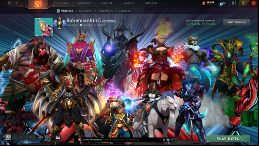 Divine I | MMR: 4740 | Battlepass: TI11 | 6 Arcanas: Razor, Zeus, Lina, Rubick, Pudge & Legion | 5 Personas: PA, CM, Invoker, AM & Mirana | Primal Prestige | Tons of Cache Sets & Items | Fully Stacked Account from 2016 | Complete Access