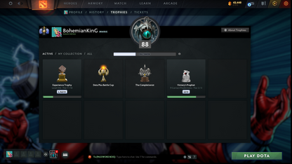 Divine I | MMR: 4740 | Battlepass: TI11 | 6 Arcanas: Razor, Zeus, Lina, Rubick, Pudge & Legion | 5 Personas: PA, CM, Invoker, AM & Mirana | Primal Prestige | Tons of Cache Sets & Items | Fully Stacked Account from 2016 | Complete Access