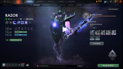 Divine I | MMR: 4740 | Battlepass: TI11 | 6 Arcanas: Razor, Zeus, Lina, Rubick, Pudge & Legion | 5 Personas: PA, CM, Invoker, AM & Mirana | Primal Prestige | Tons of Cache Sets & Items | Fully Stacked Account from 2016 | Complete Access