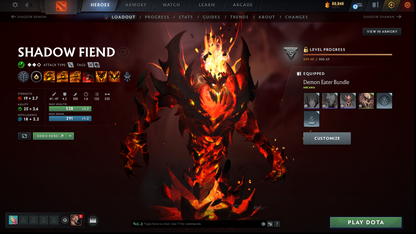 Divine IV | MMR: 5210 | Behavior: 11830 | 3 Arcanas: Shadow Fiend, Crystal Maiden & Terrorblade | 2 Personas: AM & Mirana | Rare Cache Sets & Items | Complete 10th Anniversary | Mainpool | High Trophy Level | 2000+ Hours