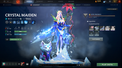 Divine IV | MMR: 5210 | Behavior: 11830 | 3 Arcanas: Shadow Fiend, Crystal Maiden & Terrorblade | 2 Personas: AM & Mirana | Rare Cache Sets & Items | Complete 10th Anniversary | Mainpool | High Trophy Level | 2000+ Hours