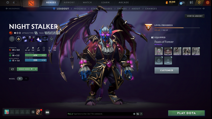 Divine IV | MMR: 5210 | Behavior: 11830 | 3 Arcanas: Shadow Fiend, Crystal Maiden & Terrorblade | 2 Personas: AM & Mirana | Rare Cache Sets & Items | Complete 10th Anniversary | Mainpool | High Trophy Level | 2000+ Hours