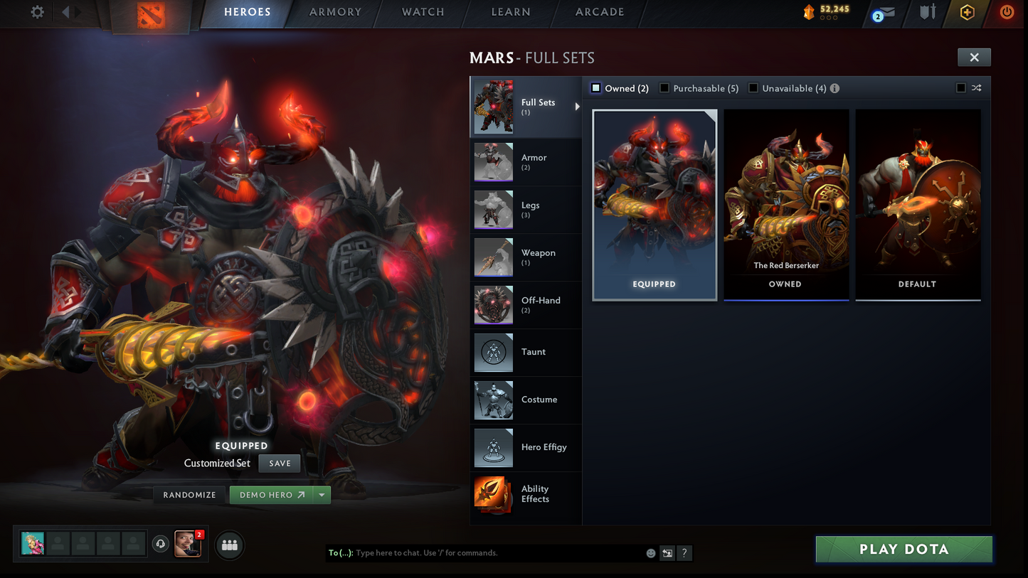 Divine IV | MMR: 5210 | Behavior: 11830 | 3 Arcanas: Shadow Fiend, Crystal Maiden & Terrorblade | 2 Personas: AM & Mirana | Rare Cache Sets & Items | Complete 10th Anniversary | Mainpool | High Trophy Level | 2000+ Hours