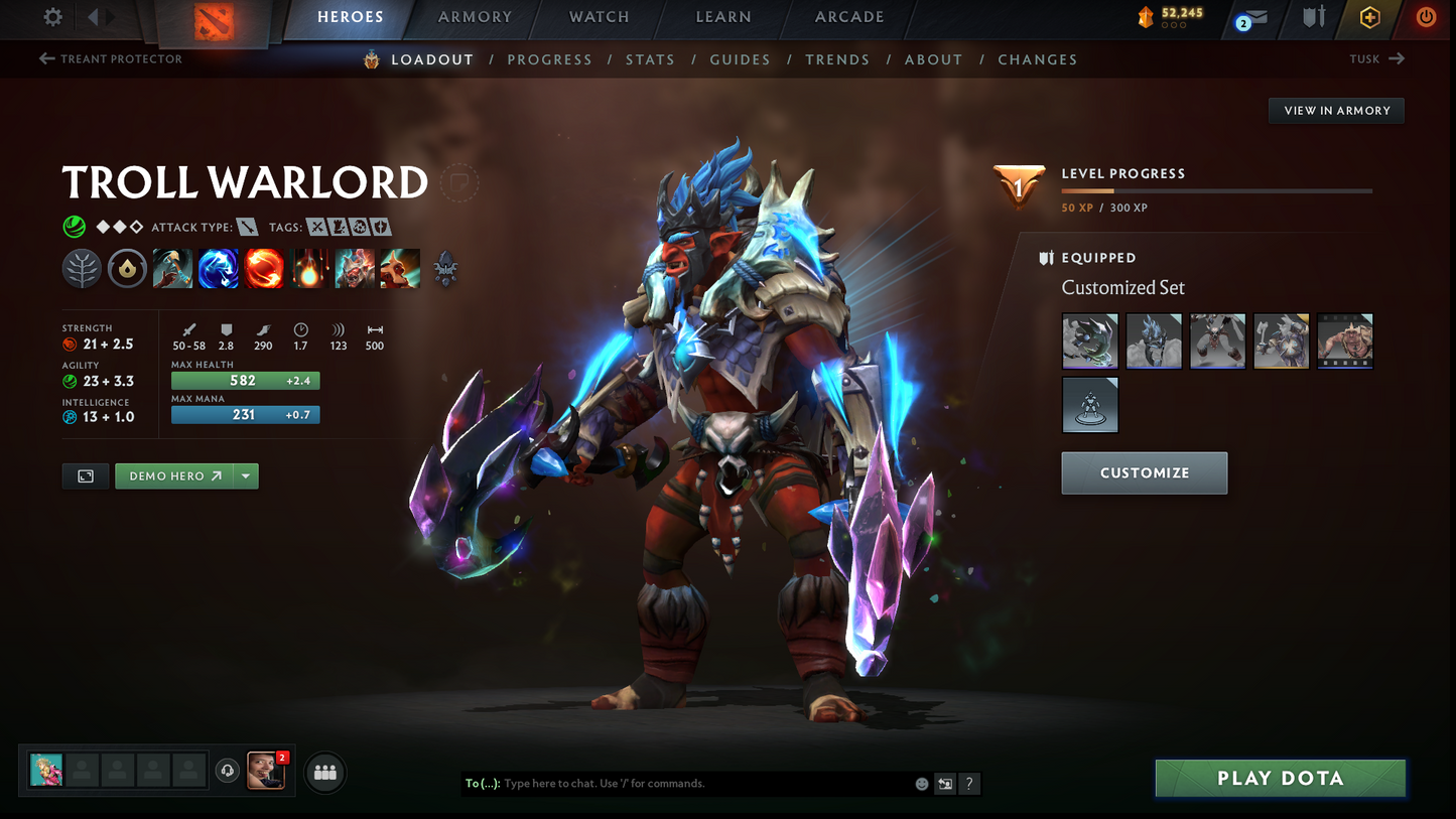Divine IV | MMR: 5210 | Behavior: 11830 | 3 Arcanas: Shadow Fiend, Crystal Maiden & Terrorblade | 2 Personas: AM & Mirana | Rare Cache Sets & Items | Complete 10th Anniversary | Mainpool | High Trophy Level | 2000+ Hours
