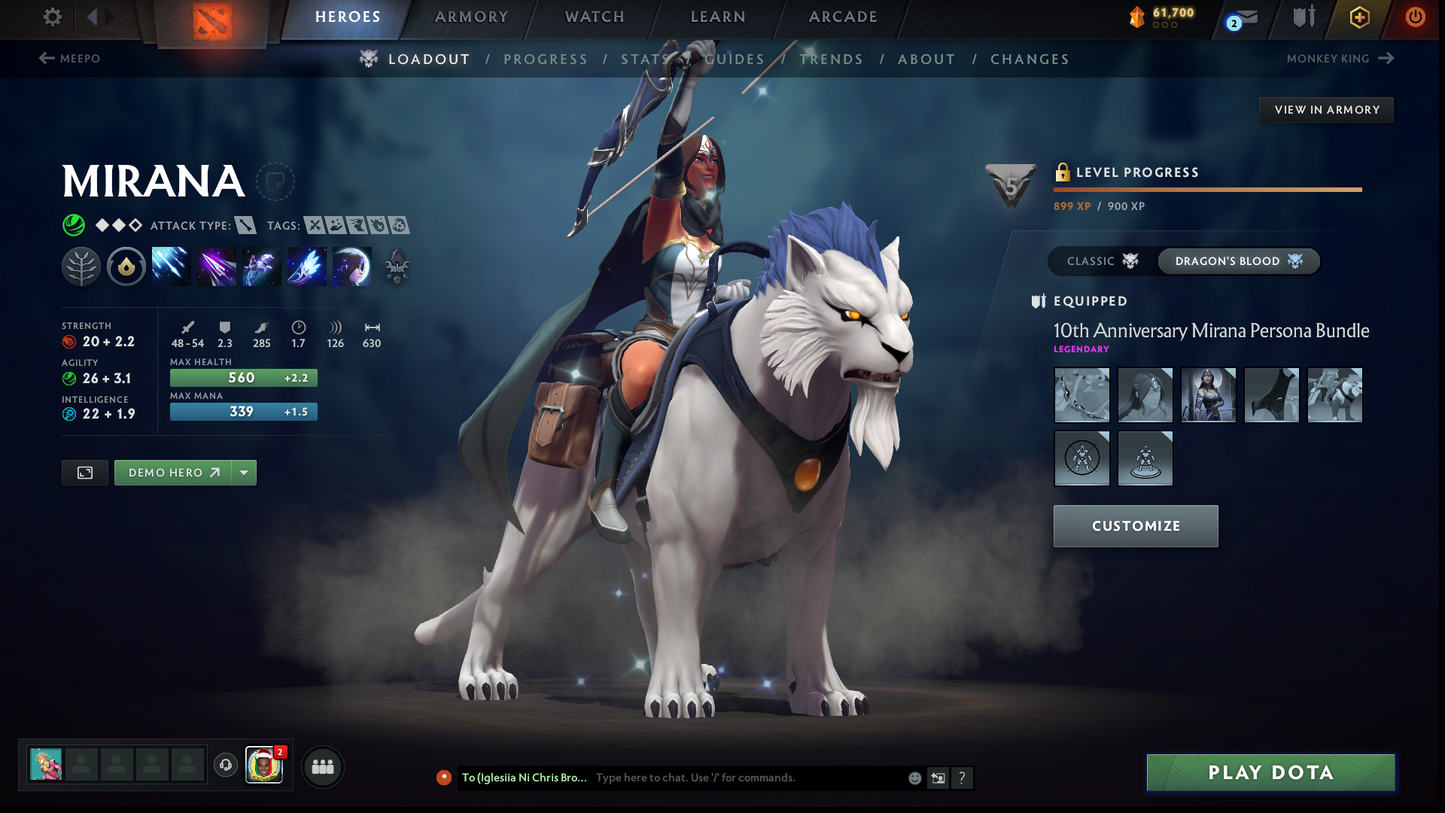 Archon I | MMR: 2197 - Behavior: 12000 | Pudge Arcana | 2 Personas: AM & Mirana | Many Sets | 40+ Expensive Immortals | 3700+ Hours Played | Complete Access