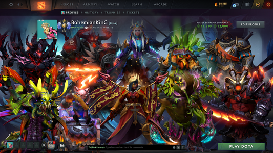 Divine I | MMR: 4693 - Behavior: 12000 | Legion Arcana | Many Sets & Immortals | Fast Queue | 900+ Hours Played | Trophy Level: 147+ | Complete Access