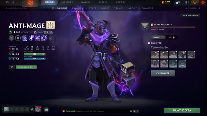 Divine V | MMR: 5545 | Behavior: 10952 | 2 Arcanas: Shadow Fiend & Rubick | 2 Personas: AM & Mirana | Many Immortals & Items | Complete 10th Anniversary | Mainpool | High Trophy Level | 2,500+ Hours | Full Access