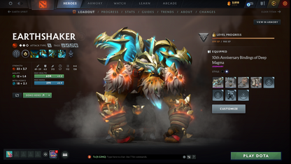 Divine V | MMR: 5545 | Behavior: 10952 | 2 Arcanas: Shadow Fiend & Rubick | 2 Personas: AM & Mirana | Many Immortals & Items | Complete 10th Anniversary | Mainpool | High Trophy Level | 2,500+ Hours | Full Access