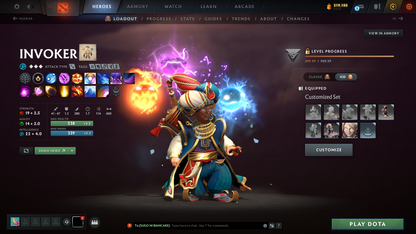 Divine V | MMR: 5340 | Behavior: 11505 | Phantom Assassin Arcana | 2 Personas: Invoker & AM | Quartero's Curious Sets (All Styles Unlocked) | Many Cache Sets & Items | Mainpool | High Trophy Level | 1600+ Hours | Full Access