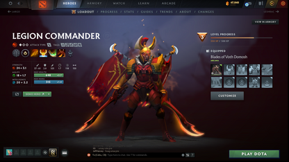 Immortal | MMR: 5604 | Behavior: 11963 | 3 Arcanas: Terrorblade, Legion & Pudge | Mir Persona | Many Immortals & Items | Complete 10th Anniversary | Mainpool | High Trophy Level | 2,100+ Hours | Full Access