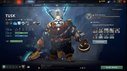 Immortal | MMR: 5604 | Behavior: 11963 | 3 Arcanas: Terrorblade, Legion & Pudge | Mir Persona | Many Immortals & Items | Complete 10th Anniversary | Mainpool | High Trophy Level | 2,100+ Hours | Full Access