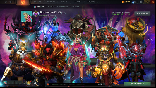 Ancient IV | MMR: 4200 | Behavior: 10761 | Anti Mage's Designs of the Dragon Persona | Many Items & Sets | Mainpool | High Trophy Level | 1000+ Hours | Full Access