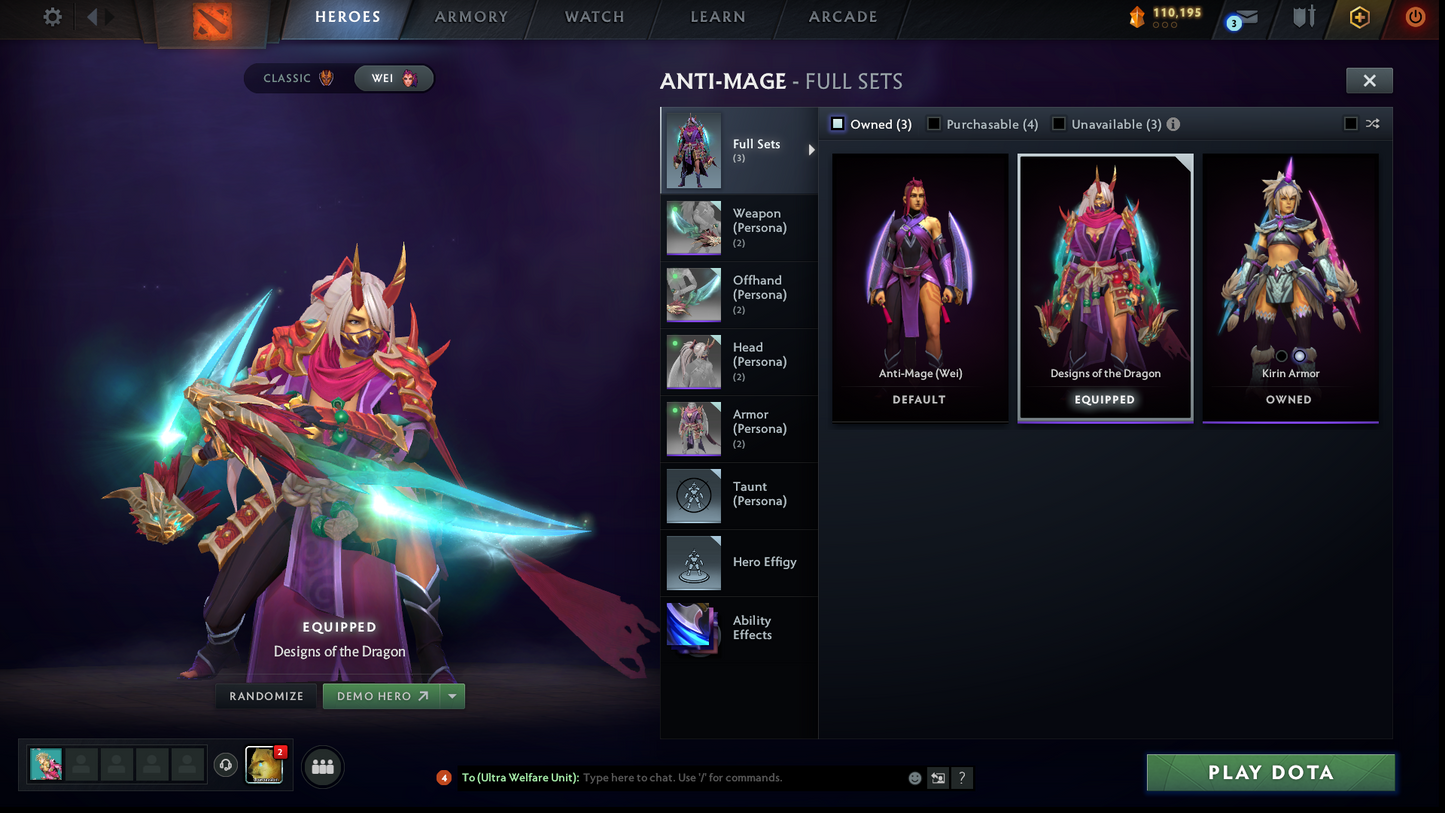 Ancient IV | MMR: 4200 | Behavior: 10761 | Anti Mage's Designs of the Dragon Persona | Many Items & Sets | Mainpool | High Trophy Level | 1000+ Hours | Full Access