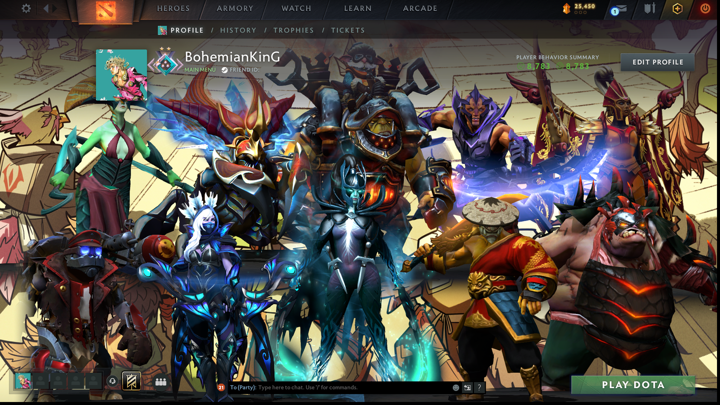 Crusader II | MMR: 1645 | Behavior: 8783 | Phantom Assassin Arcana | Many Sets & Items Inside | Fast Queue | Complete Access