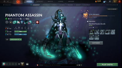 Crusader II | MMR: 1645 | Behavior: 8783 | Phantom Assassin Arcana | Many Sets & Items Inside | Fast Queue | Complete Access