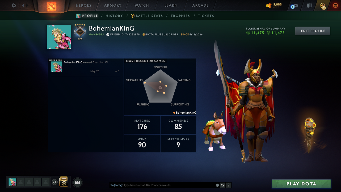 Guardian V | MMR: 1429 | Behavior: 11475 | Ready for Smurf | Fast Queue | Calibrated | Instant Delivery | Complete Access