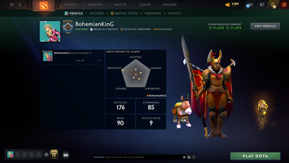 Guardian V | MMR: 1429 | Behavior: 11475 | Ready for Smurf | Fast Queue | Calibrated | Instant Delivery | Complete Access