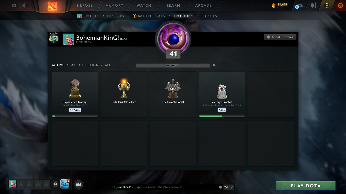 Archon V | MMR: 2985 | Behavior: 10690 | 3 Arcanas: Terrorblade, Pudge & Zeus | Anti Mage Persona | Many Rare Sets & Immortals | Mainpool | High Trophy Level | Fast Queue