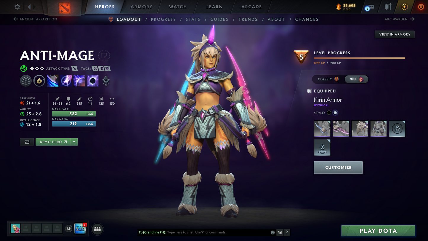 Archon V | MMR: 2985 | Behavior: 10690 | 3 Arcanas: Terrorblade, Pudge & Zeus | Anti Mage Persona | Many Rare Sets & Immortals | Mainpool | High Trophy Level | Fast Queue