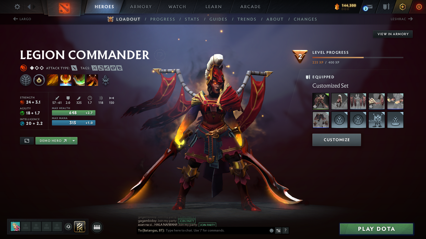 Divine V | MMR: 5249 | Behavior: 11170 | 10,700+ Matches | 2 Arcanas: Juggernaut & Legion | 2 Personas: AM & Mirana | Fully Stacked with Immortals & Items | Complete 10th Anniversary | Mainpool | 2014 Account | High Trophy Level | Full Access