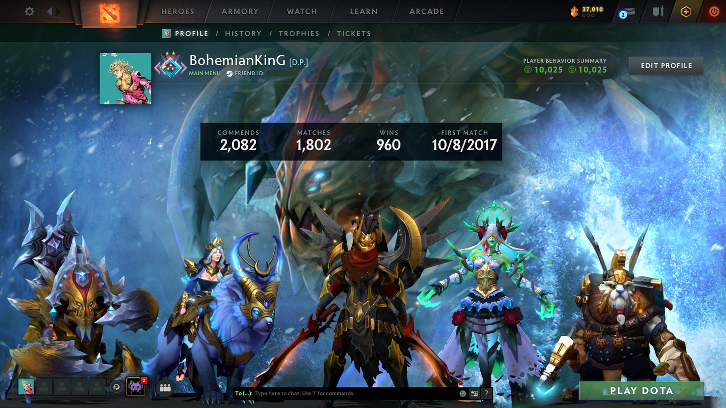 Crusader II | MMR: 1672 | Behavior: 10025 | Legion Arcana | 1800+ Matches | Many Items Inside | Mainpool | High Trophy Level | Fast Queue | 2017 Account