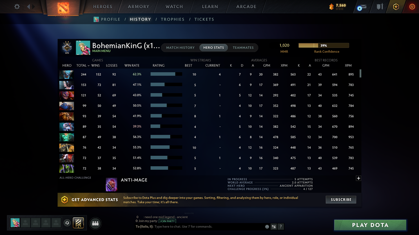 Guardian II | MMR: 1020 | Behavior: 8210 | x122 MMR DD TOKENS | Crystal Maiden Arcana | 2 Personas: Mirana & CM | Rare Cache Sets & Items Inside | Cavern Crawl Sets | Mainpool | 3300+ Hours | Fast Queue | 2014 Account