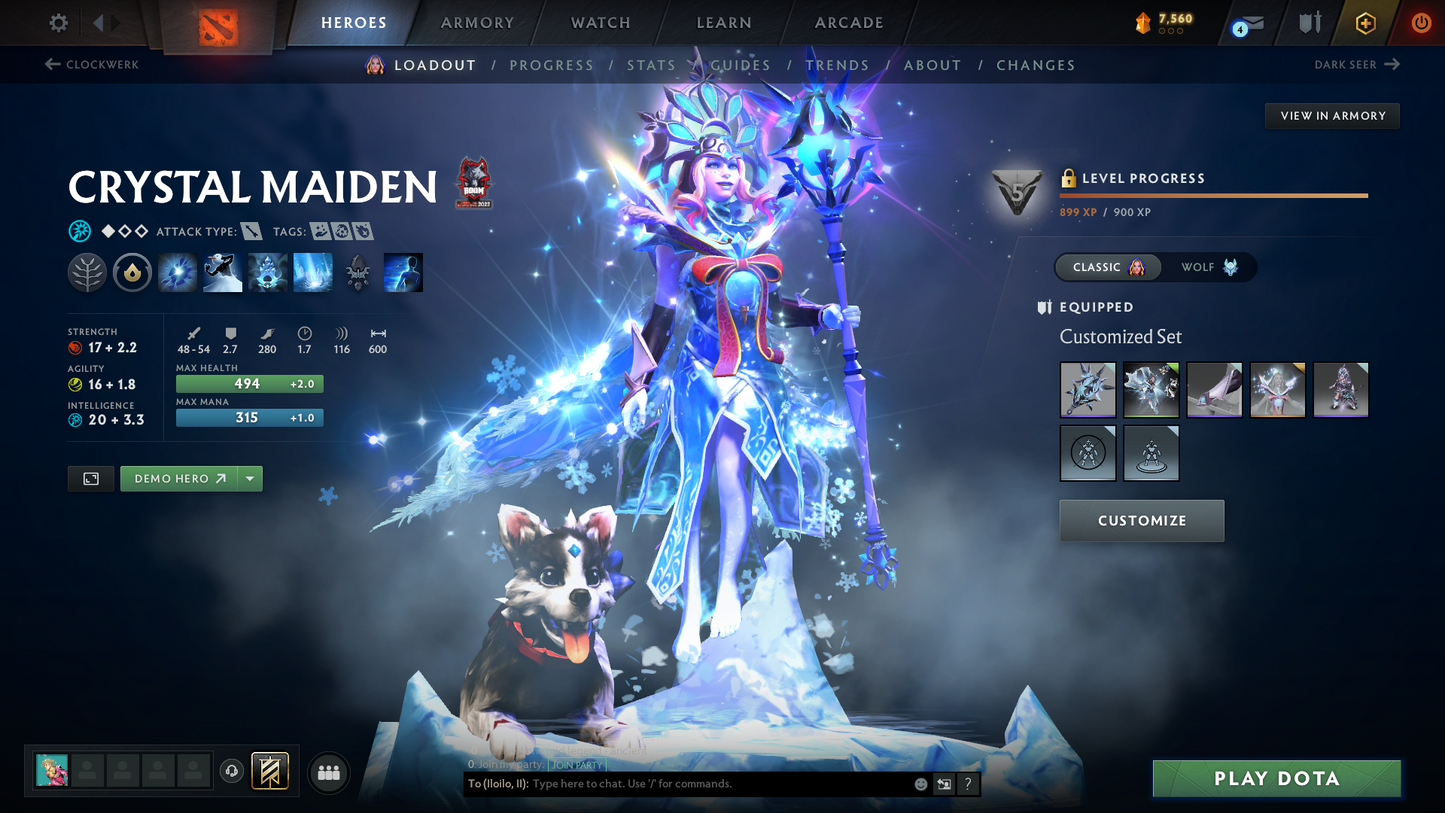 Guardian II | MMR: 1020 | Behavior: 8210 | x122 MMR DD TOKENS | Crystal Maiden Arcana | 2 Personas: Mirana & CM | Rare Cache Sets & Items Inside | Cavern Crawl Sets | Mainpool | 3300+ Hours | Fast Queue | 2014 Account