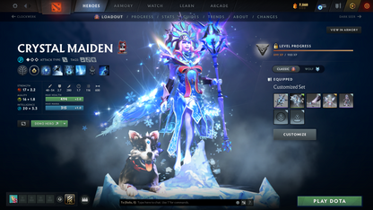 Guardian II | MMR: 1020 | Behavior: 8210 | x122 MMR DD TOKENS | Crystal Maiden Arcana | 2 Personas: Mirana & CM | Rare Cache Sets & Items Inside | Cavern Crawl Sets | Mainpool | 3300+ Hours | Fast Queue | 2014 Account