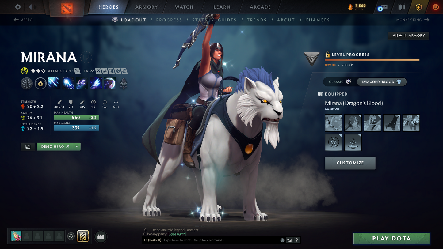Guardian II | MMR: 1020 | Behavior: 8210 | x122 MMR DD TOKENS | Crystal Maiden Arcana | 2 Personas: Mirana & CM | Rare Cache Sets & Items Inside | Cavern Crawl Sets | Mainpool | 3300+ Hours | Fast Queue | 2014 Account