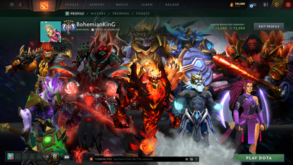 Ancient V | MMR: 4409 | Behavior: 12000 | 3 Arcanas: Terrorblade, Shadow Fiend & Zeus | AM Persona | Fully Stacked with Cache Sets, Immortals & Items | Mainpool | 2700+ Matches | High Trophy Level | 2016 Account