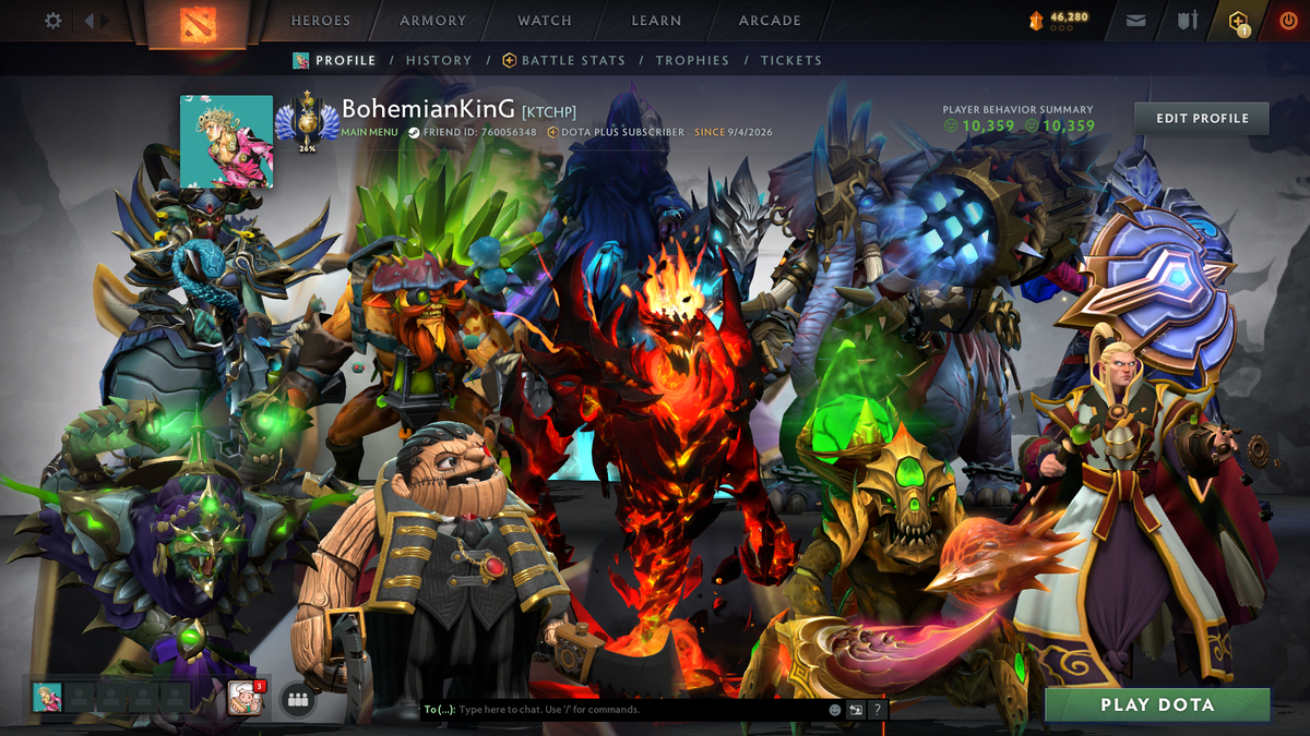 Divine I | MMR: 4632 | Behavior: 10359 | Shadow Fiend Arcana | Pudge Persona | Recently Calibrated | Quartero's Curios Sets | Fast Queue | Perfect for Smurf | Safe & Instant Delivery | Full Access