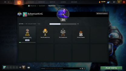 Ancient III | MMR: 4203 | Behavior: 10821 | Latest Pudge Persona | 550+ Matches | 110,000+ Dota Plus Shards | Decent Sets | Fast Queue | Complete Access