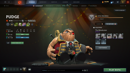 Ancient III | MMR: 4203 | Behavior: 10821 | Latest Pudge Persona | 550+ Matches | 110,000+ Dota Plus Shards | Decent Sets | Fast Queue | Complete Access