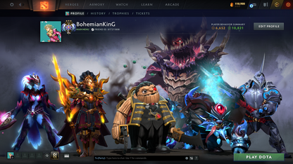 Ancient III | MMR: 4203 | Behavior: 10821 | Latest Pudge Persona | 550+ Matches | 110,000+ Dota Plus Shards | Decent Sets | Fast Queue | Complete Access