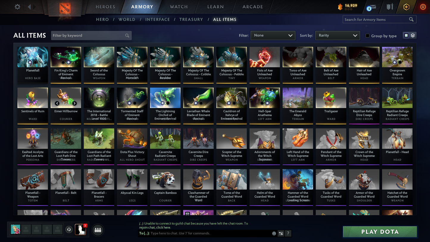 BATTLEPASS: TI8, TI9 | Earthshaker Arcana | Complete Green Immortals | Lion's Green Hand | Axe & Tiny Prestige | Invoker Persona | 2 Rare Terrains | High Value Cache Sets | Complete Access