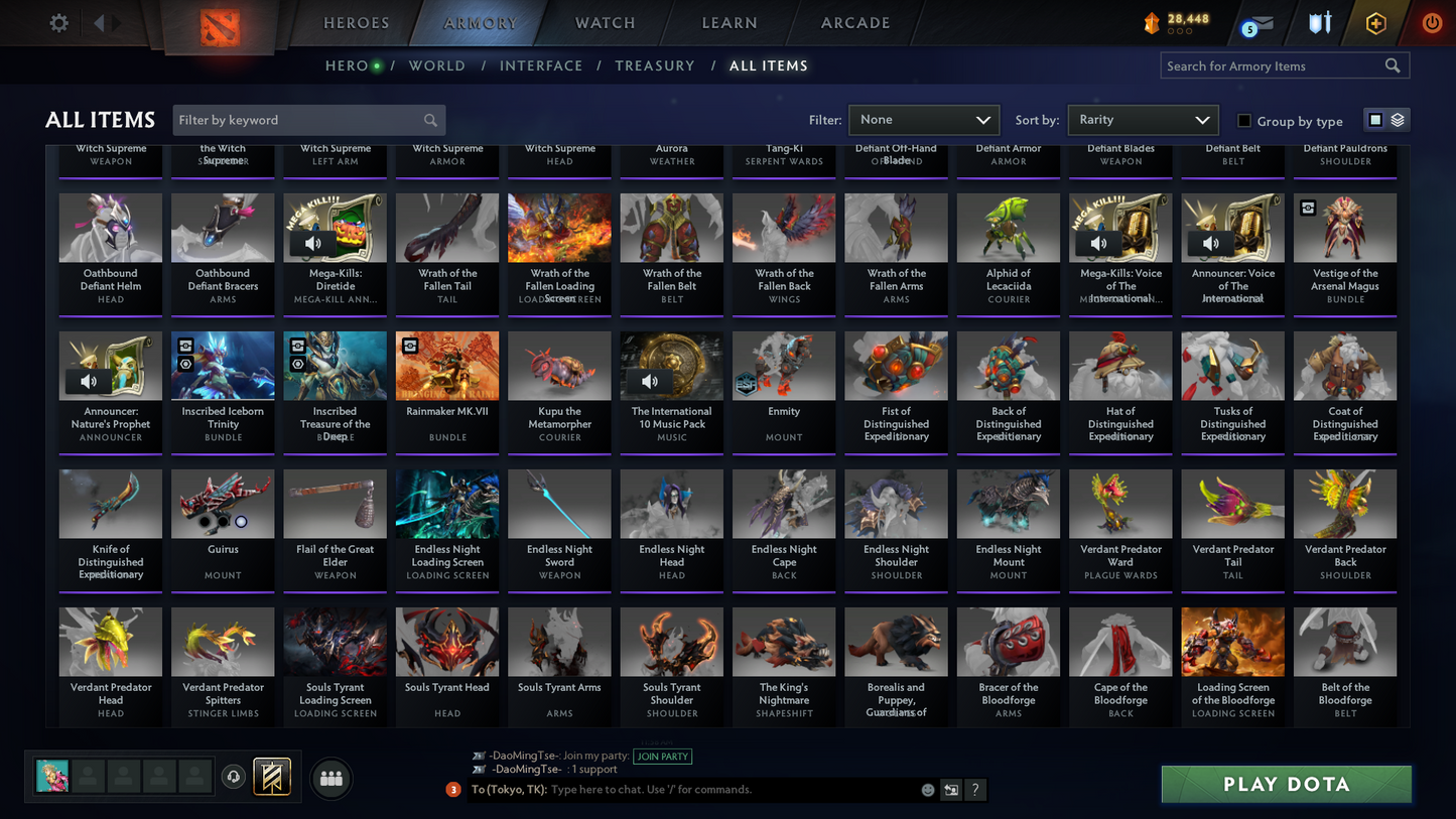 Crusader V | Behavior: 12000 | BATTLEPASS: TI7, TI9 & TI10 | 8 Arcanas - Wraith King, Windranger, QOP, IO, Earthshaker, MK, Techies & Pudge | Axe, Tiny & Kunkka Shark Prestige | 6 Exclusive Personas | 3 Terrains | Tons of Cache Sets | 7500+ Matches