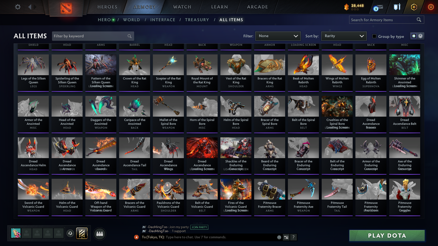 Crusader V | Behavior: 12000 | BATTLEPASS: TI7, TI9 & TI10 | 8 Arcanas - Wraith King, Windranger, QOP, IO, Earthshaker, MK, Techies & Pudge | Axe, Tiny & Kunkka Shark Prestige | 6 Exclusive Personas | 3 Terrains | Tons of Cache Sets | 7500+ Matches