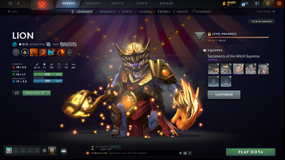 Archon IV | MMR: 2722 - Behavior: 8978 | Pudge Arcana | Anti Mage Persona | Fully Stacked with Rare Sets and Immortals | 3100+ Matches | Mainpool | Fast Queue | Complete Access