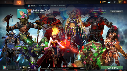 Immortal Leaderboard 2650 | MMR: 7664 - Behavior: 12000 | Terrorblade & Lina Arcana | Anti Mage Persona | Loaded with Sets & Items | Quartero's Curious (All Sets Unlocked) | 2400+ Matches | Mainpool | Trophy Level: 270+ | Complete Access