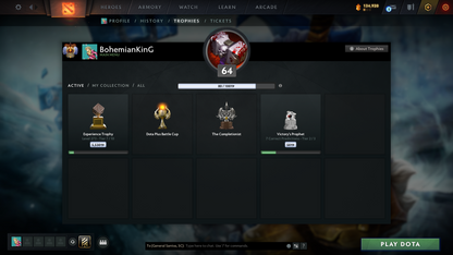 Immortal Leaderboard 2650 | MMR: 7664 - Behavior: 12000 | Terrorblade & Lina Arcana | Anti Mage Persona | Loaded with Sets & Items | Quartero's Curious (All Sets Unlocked) | 2400+ Matches | Mainpool | Trophy Level: 270+ | Complete Access