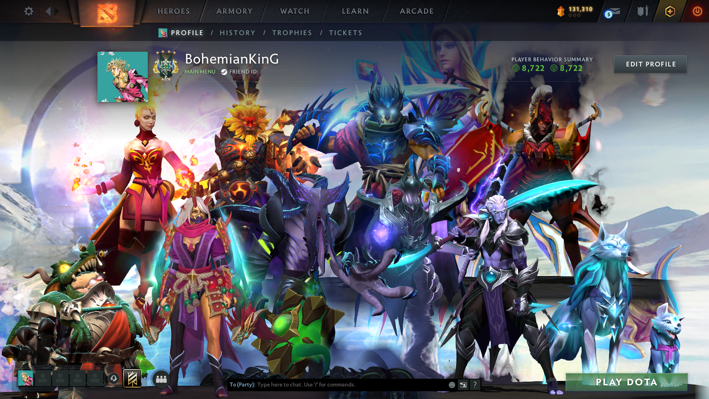 Archon IV | MMR: 2854 | Battlepass: TI11 | 5 Arcanas: Void, Razor, Monkey King, Lina & Legion | 4 Personas: PA, CM, AM & Pudge | Primal Prestige | Reef's Edge Terrain | Tons of Cache Sets & Items | Stacked Account | 3000+ Hours Played | Complete Access