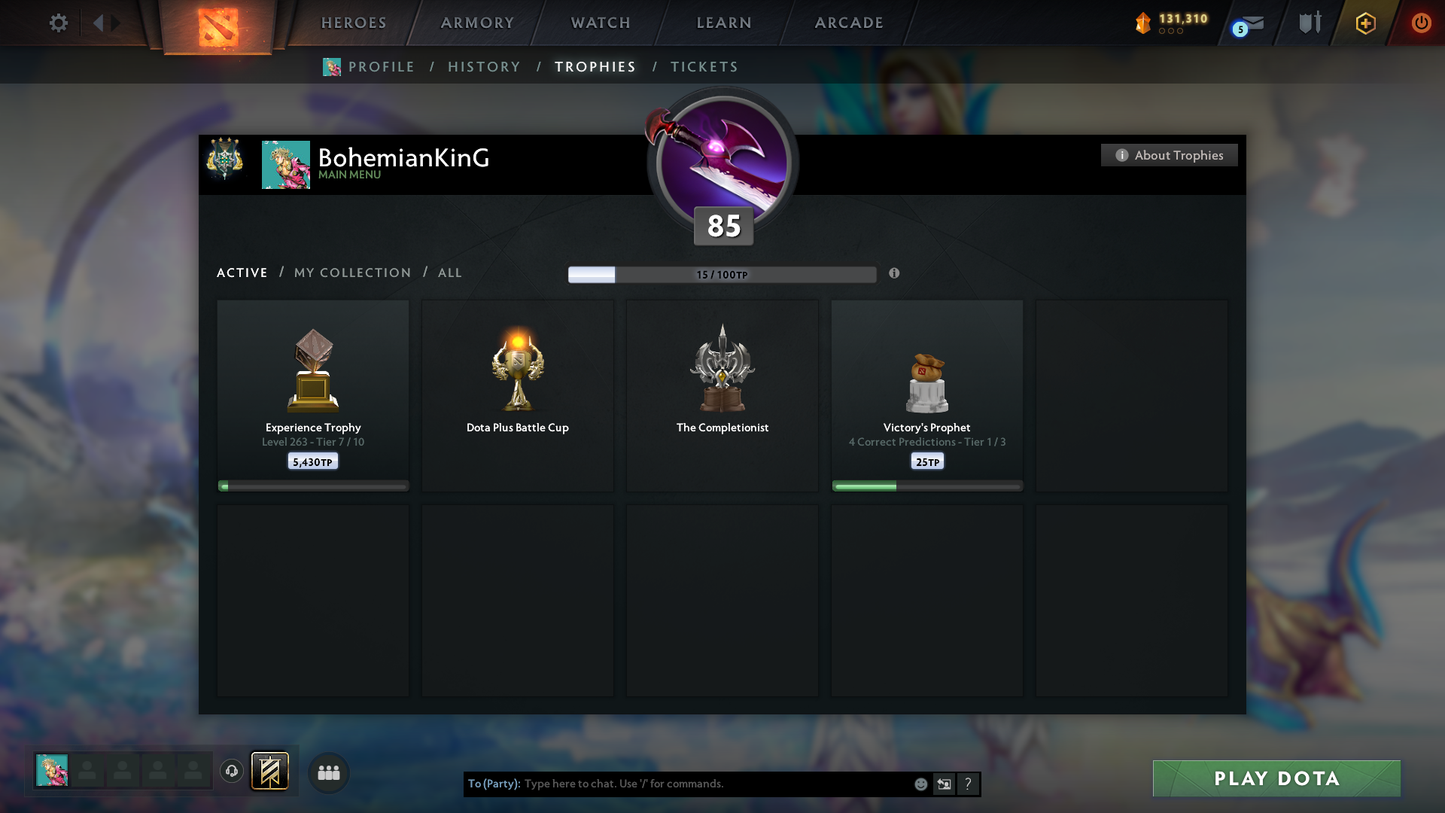 Archon IV | MMR: 2854 | Battlepass: TI11 | 5 Arcanas: Void, Razor, Monkey King, Lina & Legion | 4 Personas: PA, CM, AM & Pudge | Primal Prestige | Reef's Edge Terrain | Tons of Cache Sets & Items | Stacked Account | 3000+ Hours Played | Complete Access