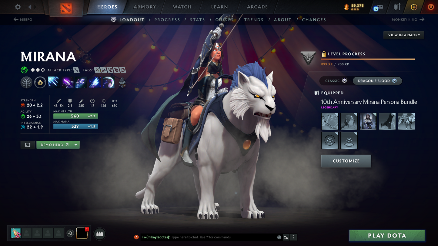 Archon III | MMR: 2640 | Behavior: 12000 | 3 Arcanas: Terrorblade, Shadow Fiend & Zeus | Mirana & Anti Mage Persona | Complete 10th Anniversary Items | Stacked Account | Mainpool | High Trophy Level | 3100+ Hours Played