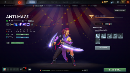 Archon III | MMR: 2640 | Behavior: 12000 | 3 Arcanas: Terrorblade, Shadow Fiend & Zeus | Mirana & Anti Mage Persona | Complete 10th Anniversary Items | Stacked Account | Mainpool | High Trophy Level | 3100+ Hours Played