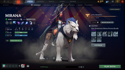 Divine I | MMR: 4633 | Behavior: 12000 | 2 Arcanas: Phantom Assassin & Legion | 2 Personas: Invoker (Angel of Vex) & Mirana | Stacked with Immortals & Items | Complete 10th Anniversary | Mainpool | High Trophy Level | 2000+ Hours | Full Access