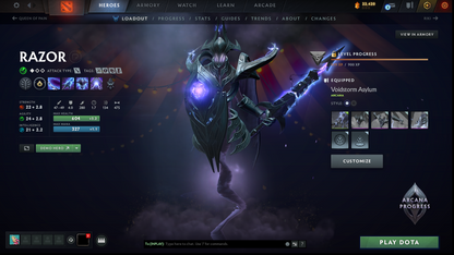 Crusader II | MMR: 1798 | Battlepass: TI11 | 5 Arcanas: Void, Razor, Ogre, Crystal Maiden & Pudge | 4 Personas: Phantom Assassin, Maiden & Anti Mage | Primal Prestige | Tons of Cache Sets & Items | Stacked Account | 2,100+ Hours Played | Complete Access