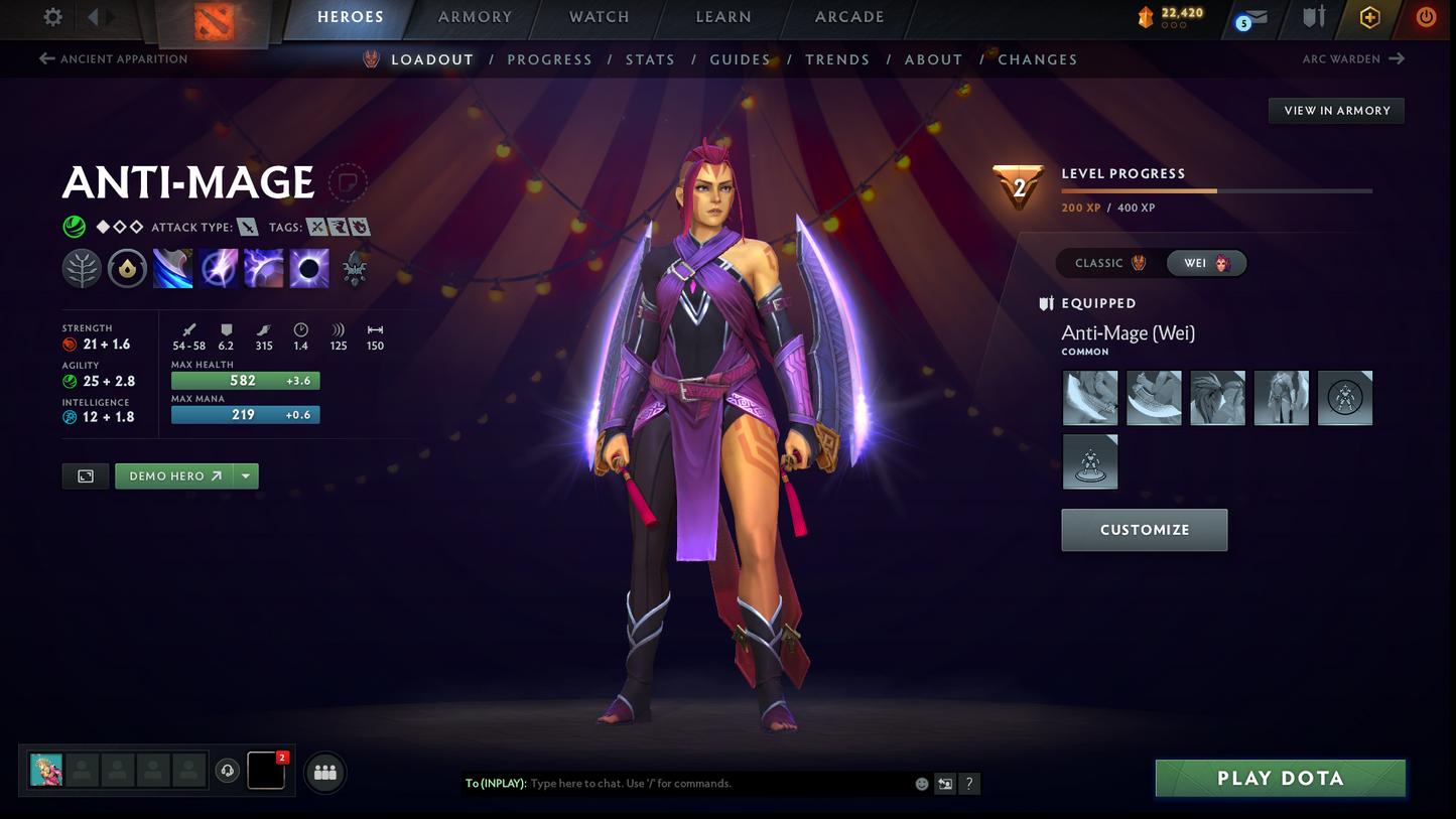 Crusader II | MMR: 1798 | Battlepass: TI11 | 5 Arcanas: Void, Razor, Ogre, Crystal Maiden & Pudge | 4 Personas: Phantom Assassin, Maiden & Anti Mage | Primal Prestige | Tons of Cache Sets & Items | Stacked Account | 2,100+ Hours Played | Complete Access